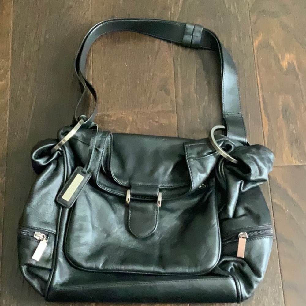 New Frodo Design House Italy Elegant Black Leather Shoulder Bag